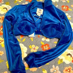 Jeremy Scott for Adidas velour crop top sz M